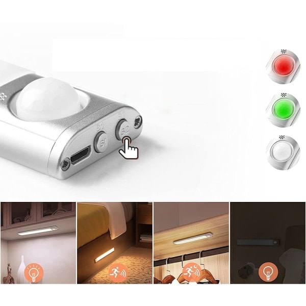 LED bevægelsessensor skabslys, 80 LED lys under skabet