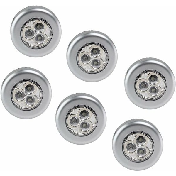 6 st Taklampor, LED Batteridriven Touchbelysning Klick Tryckljus La