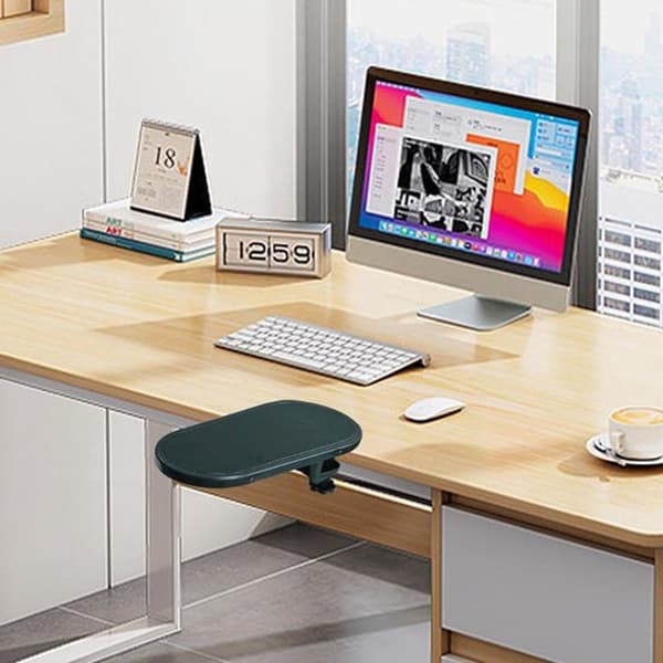 Ergonomiskt handledsstöd för skrivbord, 27×14cm, handledsstöd för laptop, svart