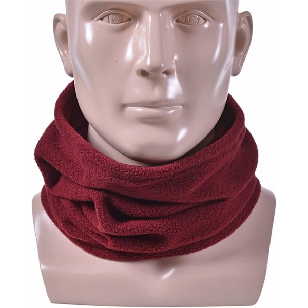 Blå sykkelhalsvarmer, Polar Fleece vinterhalsrør for kvinner, vindtett skjerf for skøyting, fotturer og utendørs sport REd