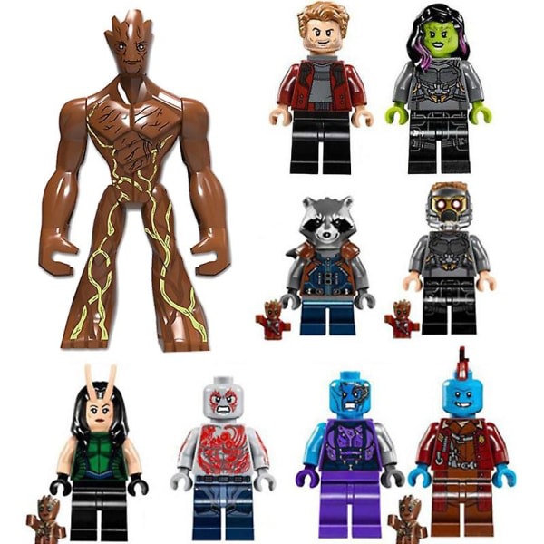 Marvel Avengers Guardians of the Galaxy Rakennuspalikat Pienet Ihmiset Suuri Puu Ihmiset Onnen Tähti Jue Pieni Hiukkanen Nuken