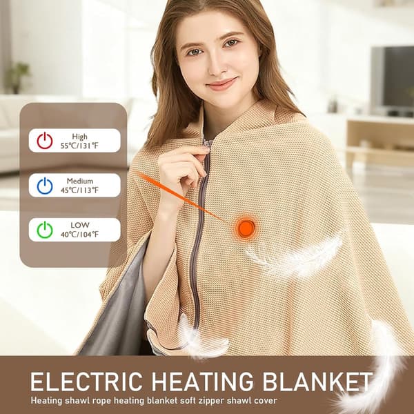 ING Elektrisk teppe - 150x80cm - Oppladbart elektrisk teppe - Beige