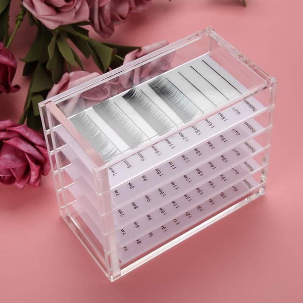 Förvaringslåda för lösögonfransar, 5-lagers displaybox, transparent displaybox för lösögonfransar