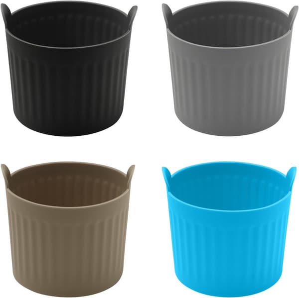 4-pack - Bakformar för fritös - Silikonformar - 4 färger - Storlek: 6,6 cm