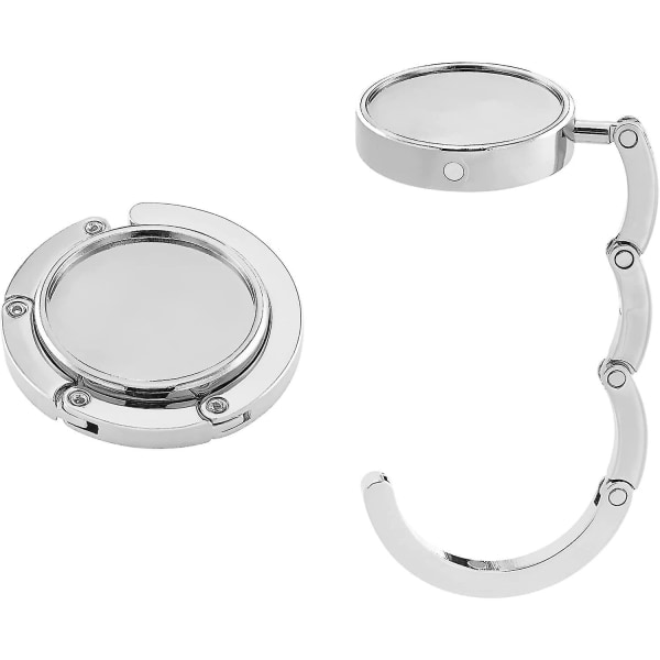 Handväska Hängare - Metall Fällbar Väska Hängare - Väska Hållare För Bord Eller Skrivbord Handväska Hängande - Silver 2st