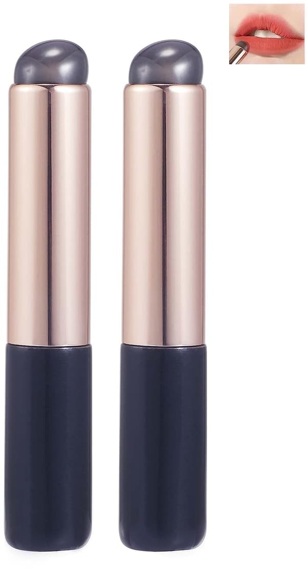 Premium Silikon Sminkborstset, 2 Högelastiska Sminkborstar för Läppstift, Läppglans, Läppstift och Concealer