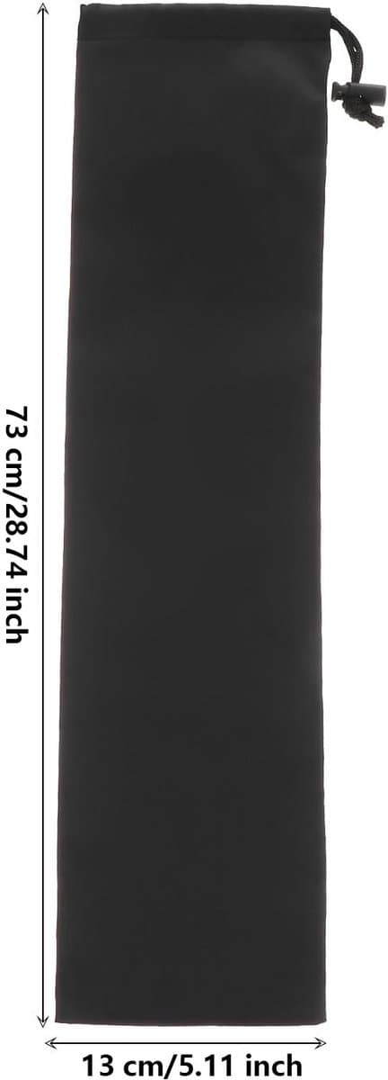 3-delt opbevaringspose til vandrestave, til opbevaring af udendørs vandreudstyr, 73×13 cm, sort.