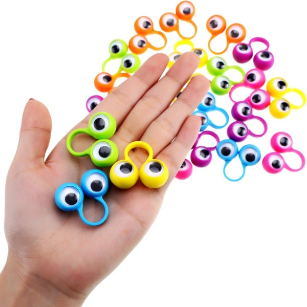 72 Pieces Eyes Finger Puppet Eyes Ring Toy Googly Eyeball Ring for Kids Party Toy