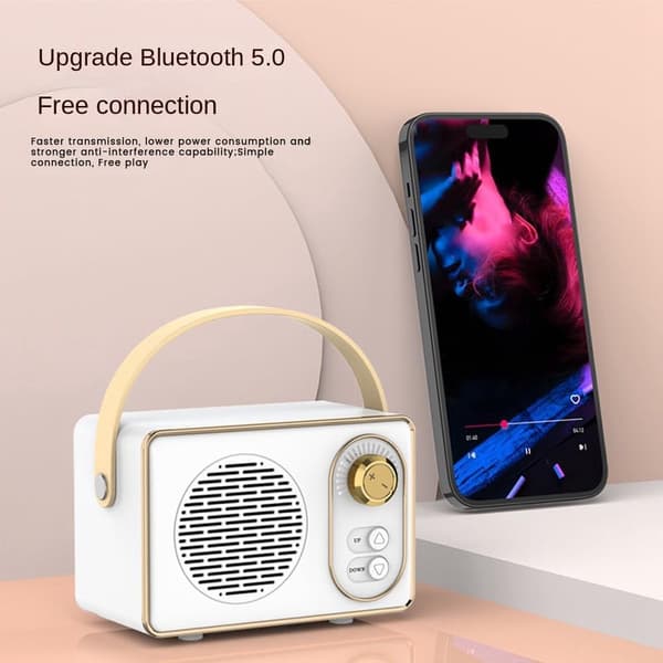 Högkvalitativ Retro Bluetooth-högtalare, Bluetooth-högtalare, med Ultralång Batteritid, grön