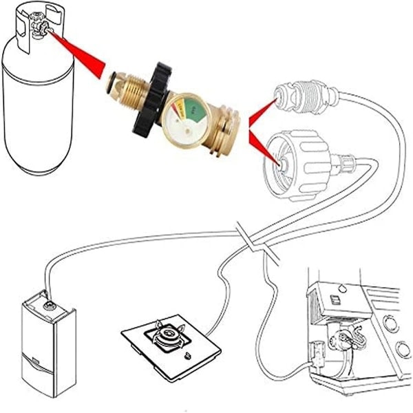 Propaani Tankin Mittari Propaani Tankin Mittari Tason Ilmaisin Propaani Kaasun Mittari Paine Mittari C-napa Propaani Kaasun Mittari Tankki Sisäänrakennettu Vuodonilmaisin Kulta