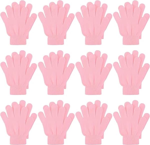 Unisex Vintervantar för Barn, Handskar Vinter, 12-pack, Vinterset, Varma, Töjbara, Ljusrosa