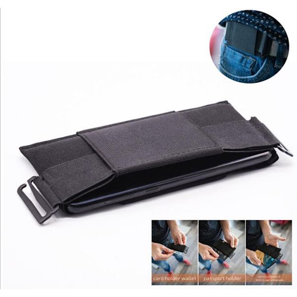 Minimalistisk Osynlig Plånbok Unisex Midjeväsk Mini-Pouch för Nyckelkort Telefon
