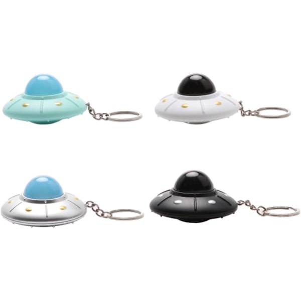 Sød UFO Nøglering LED Lys Flyvende Tekande Nøglering Kreativt Rumskibsmodel Vedhæng Smykker til Børn og Voksne, Ca. 56x34mm/2.20x1.34inch, Blå