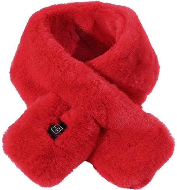 USB oppladbart oppvarmet skjerf, halsvarmer, unisex, rød.