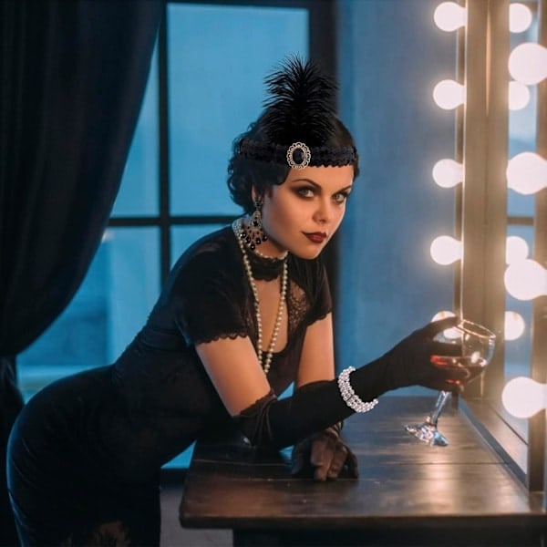 1920-tals Tillbehörssats för Kvinnor - Flapper Kostym Smycken och Huvudbonad - Perfekt för 20-talstemafester