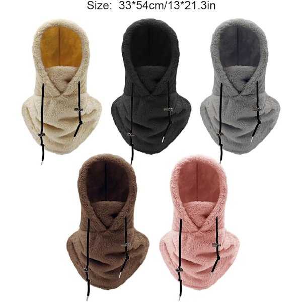 Sherpa Hood Skidmask Värmare Upplev Värme På Skidresa Unisex Varm Skidhuva Halsduk Polyester Olika Färger, Grå Grå Gray