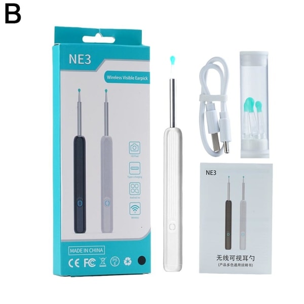 The new Wireless HD Ear Wax Remover Camera Ears Endoscope Spoon Pick Clea white suit