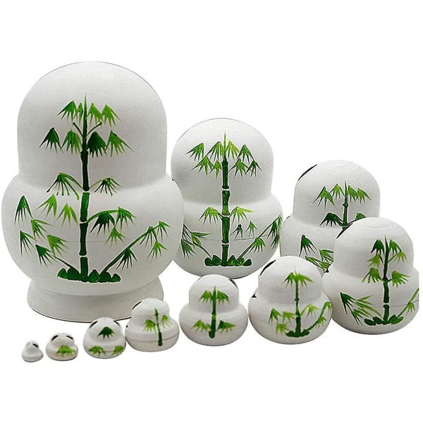 Russiske Panda Matryoshka Dukker - 10 Lag Håndmalede Nesting Dukker - Traditionelle Dekorative Samleobjekter