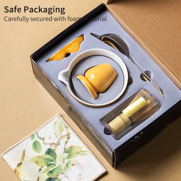 Matcha Set, 7-delars Matcha Startkit, Bambu Matcha Visp, Sked, Matcha Visphållare, Premium Matcha Set