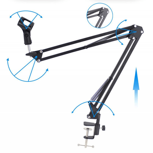 Mikrofonstativ Mikrofonarm Boom Arm Stativ Professionel Mikrofon Kompatibel Adapter, (1-delt)