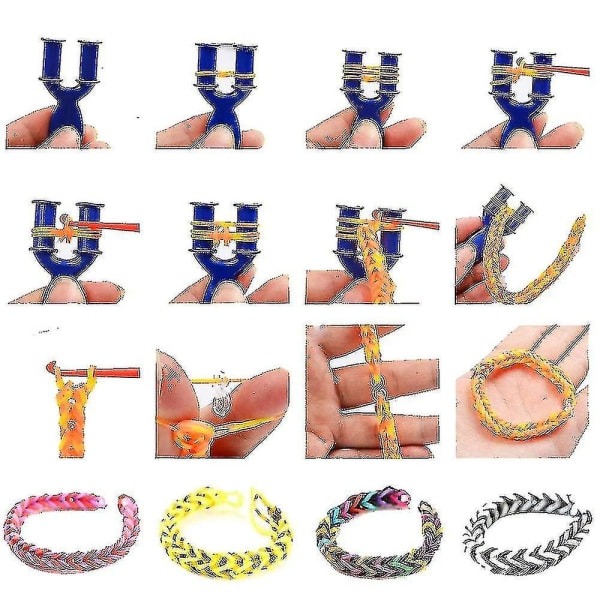 Gummibandpåfyllningskit Armbandstillverkningssats med 1500 färgglada band i 23 färger