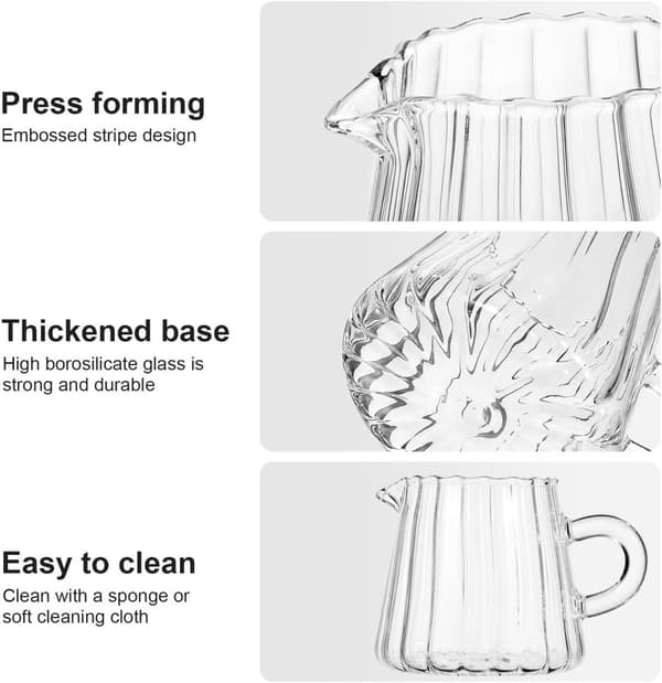 Mælkekande i glas til te og kaffe - ideel til restaurant - espressokopper - lille vandkande