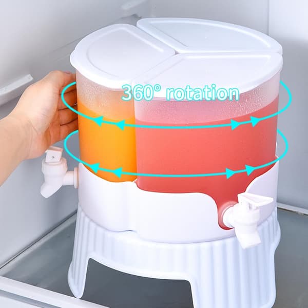 Køleskabsvanddispenser - 3-rums drikkevaredispenser med hane til iste, lemonade
