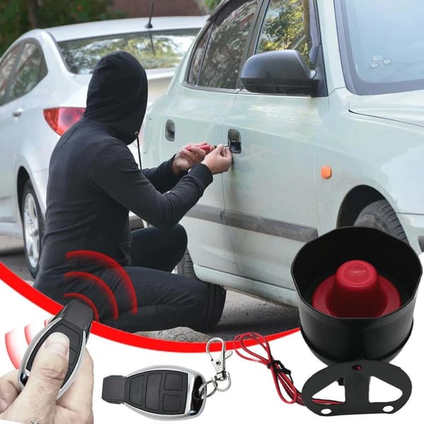 Tyverisikring Bilalarmsystem med Lyd - 12V Tyveriforebyggelse