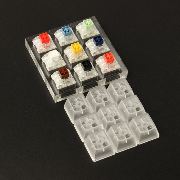 Cherry MX Switch Tester Switch Sampler Mekanisk Tastatur Kailh Box 9-Tast Switch Testværktøj, med akrylbase