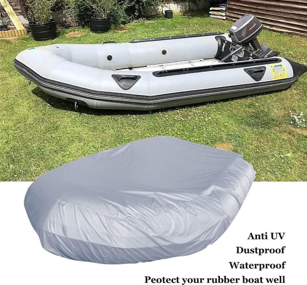 Uppblåsbart båtskydd - 330*94*46 cm - Uppblåsbart båtskydd i Oxfordtyg - Grå