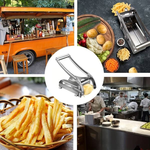 Pommes frites-kutter i rustfritt stål, solid og holdbar, lag dine egne pommes frites og potetgull.