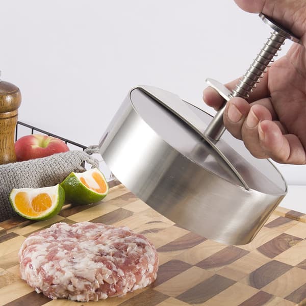 304 rustfrit stål burgerpresse – kraftig justerbar hamburgerpresse