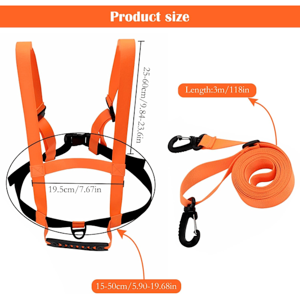Lasten hiihto- ja lumilautailuturvavyö, uudelleenkäytettävä hiihtoharjoitusliivi ja olkahihna taaperoille, hiihtovyö, oranssi