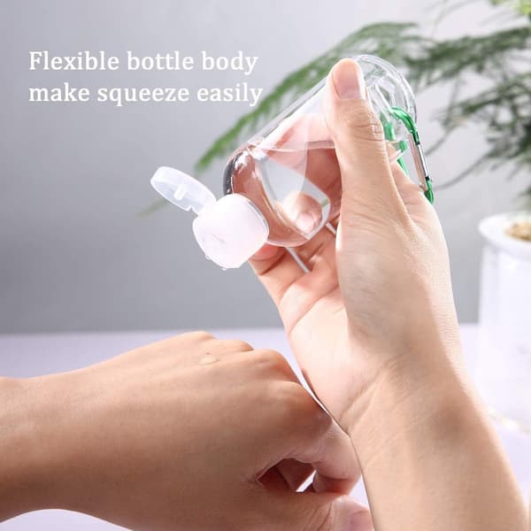 10-delars set - Portabla reseflaskor - Reseflaskor - Med karbinhake - Transparent - 50 ml