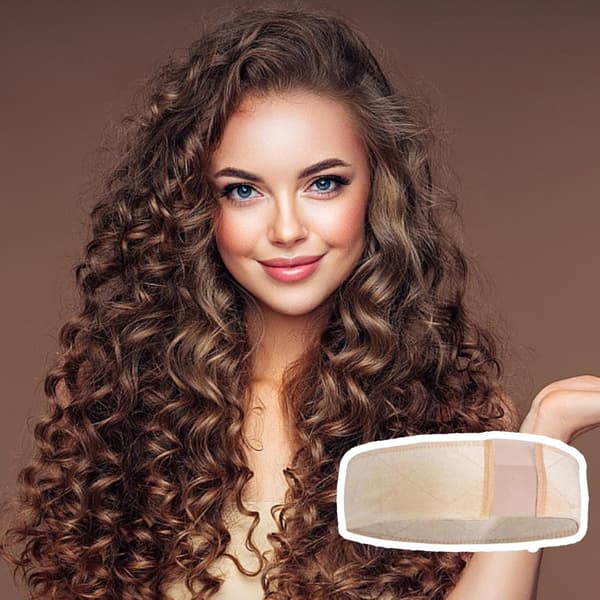 Halkfritt Perukband - 2 stycken - Perukgrepp - Justerbart Kardborreband - Sammet - Med Spets - Beige