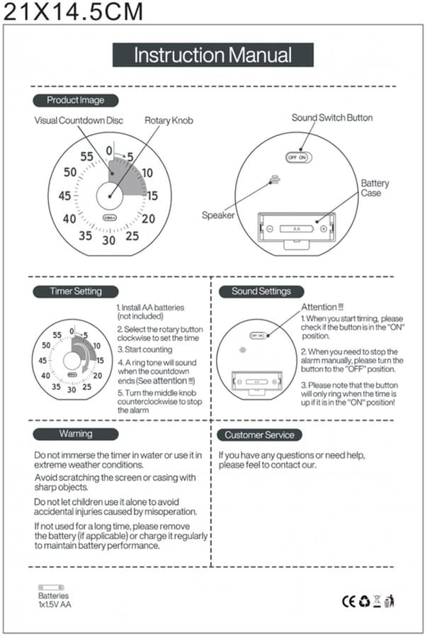 Timer, Visuel Timer til Børn, 60 Minutters Nedtællingstimer til Klasseværelse, Kontor, Køkken, Pomodoro Timer, Madlavningskøkkentimer, 11*5*11), pink