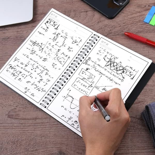 Smart Notesbog - Genanvendelig A5 notesbog med Frixion pen og sticky notes til hurtige noter