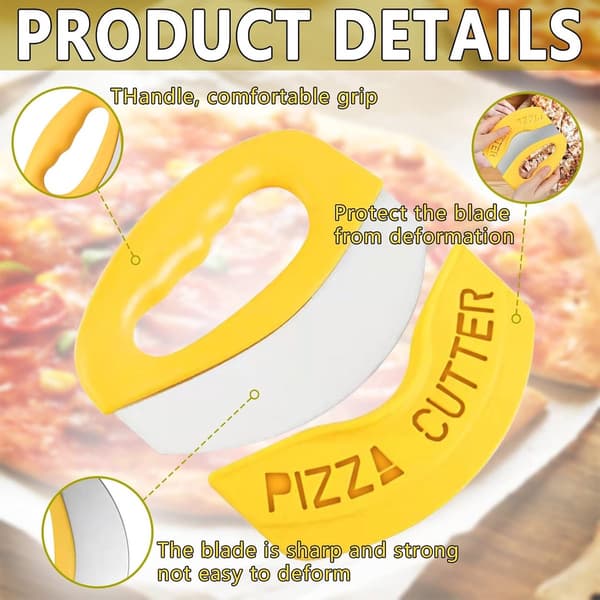 Pizzakutter Pizzavuggekniv Ultraskarp Pizzakutter i Rustfritt Stål Ergonomisk Pizzakutter i Rustfritt Stål for Kutting av Pizza og Separasjon av Deig