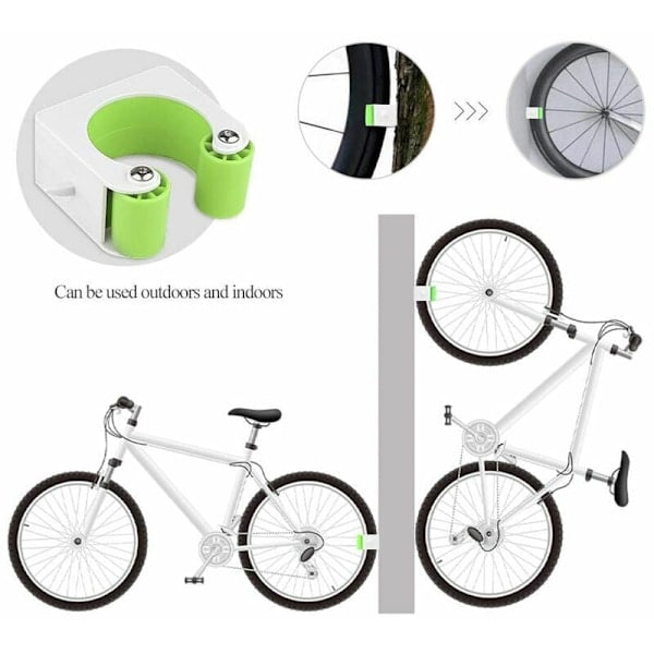 Cykelparkeringsbeslag Vægmontering Vejcykel Vertikal Opbevaringsstativ Klemme Cykelholder Displaystativ Cykelbeslag, Grøn-4*4*2cm