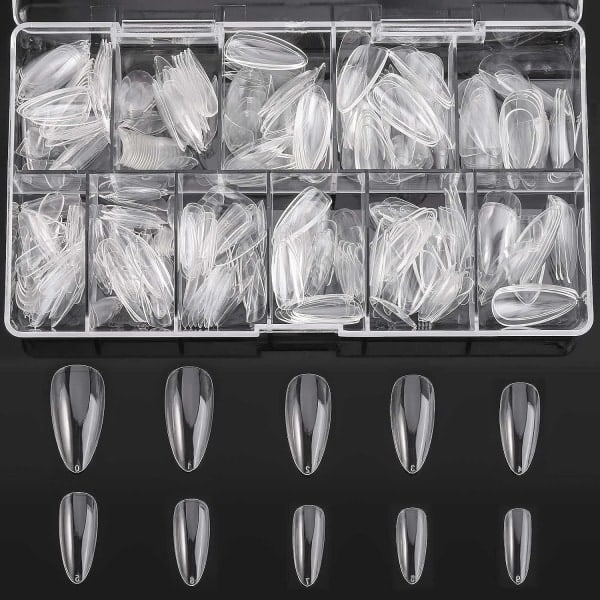 Nail tips 500 pcs Clear Acrylic Medium Nail Full Covers with