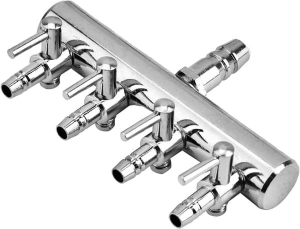 Akvarie Luftfordeler - Luftstrømsregulator - Iltfordeling - Rustfrit Stål - 4/8mm Slange
