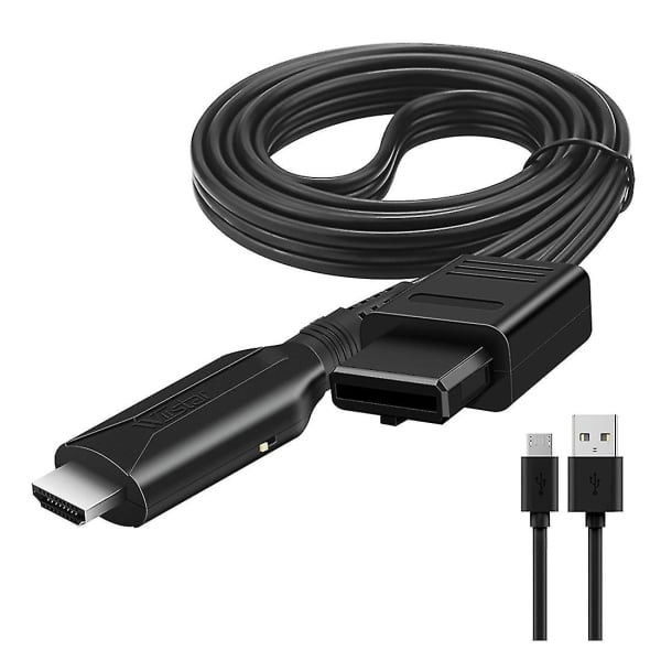 HD N64/GameCube/SNES til HDMI-konverter, 1080P Plug and Play-adapter, Wiistar HD-kompatibel (Svart)