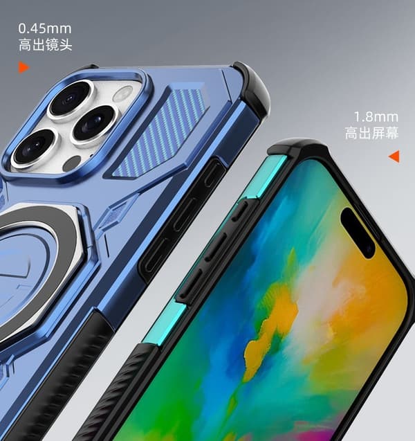 iPhone 16 Pro Max Telefoncover med 360° stativ, sort