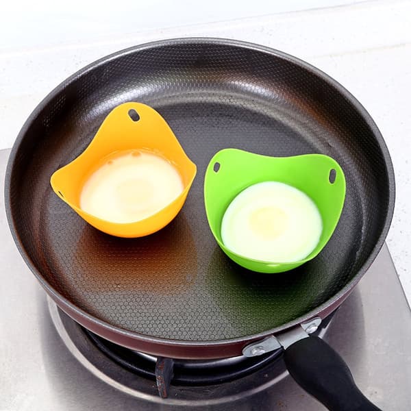 4 stk egg, silikon posjert eggformrør non-stick belegg posjeringskopper mikrobølgeovn dampkoker
