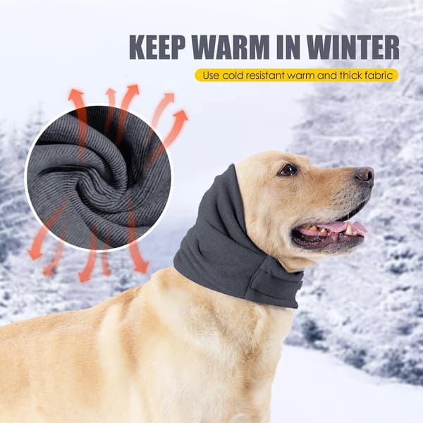 Hundeøremuffer - Øremuffer, pleie (grå, L: omkrets 35-48 cm)