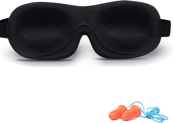 ING Sovmask, 3D sovmask, mörkläggande med öronproppar