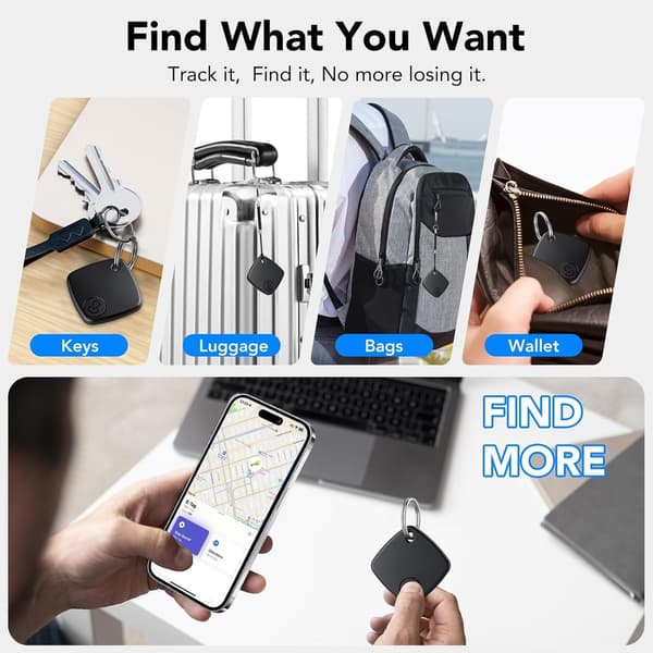 GPS Tracker, 2 stk., GPS tracker med app, Tyverisikring, Bluetooth Tracker til Apple Find My APP (kun iOS), GPS Tracker med nøglering