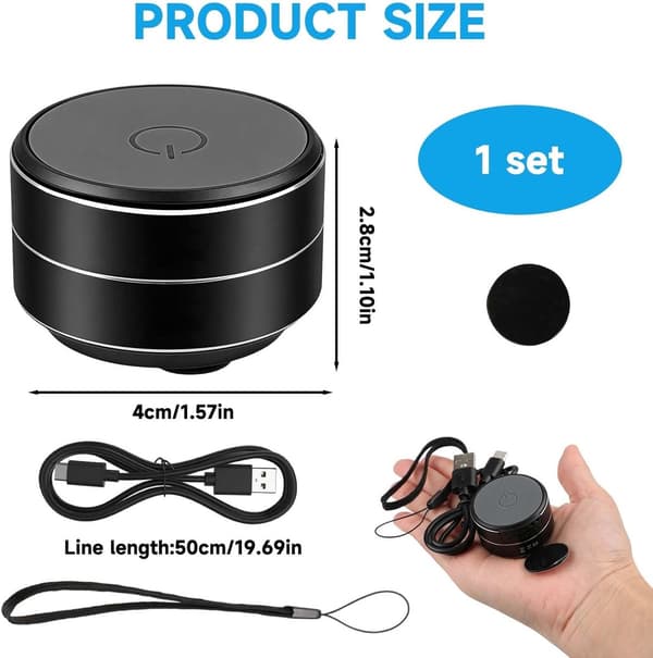 Magnetisk Bluetooth-högtalare, RGB-belysning, vattentät TWS, med stativ, svart.