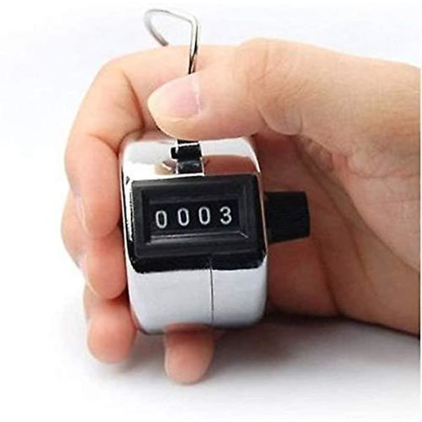 Manual Tally Counter - Stainless Steel Handheld Clicker - Durable Mechanical Tachometer with Finger Ring - Accurate Counting