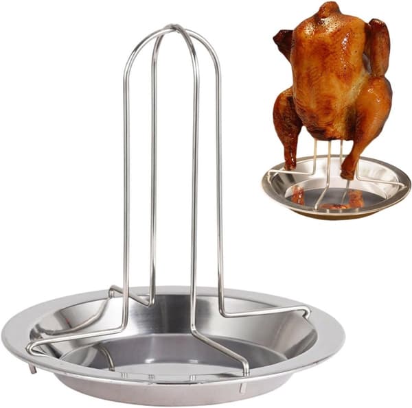 Ølboks kyllinggrillstativ - Vertikalt grillstativ - Kyllinggrillstativ - Rustfritt stål